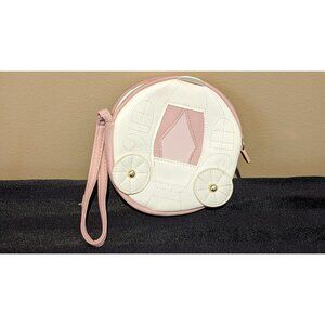 Betsey Johnson  LUV Wristlet Purse Wallet Pink White Cinderella Coach Carriage